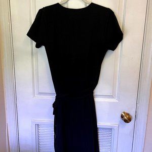 Pact Organic Cotton Black Wrap Dress - Large, NWOT